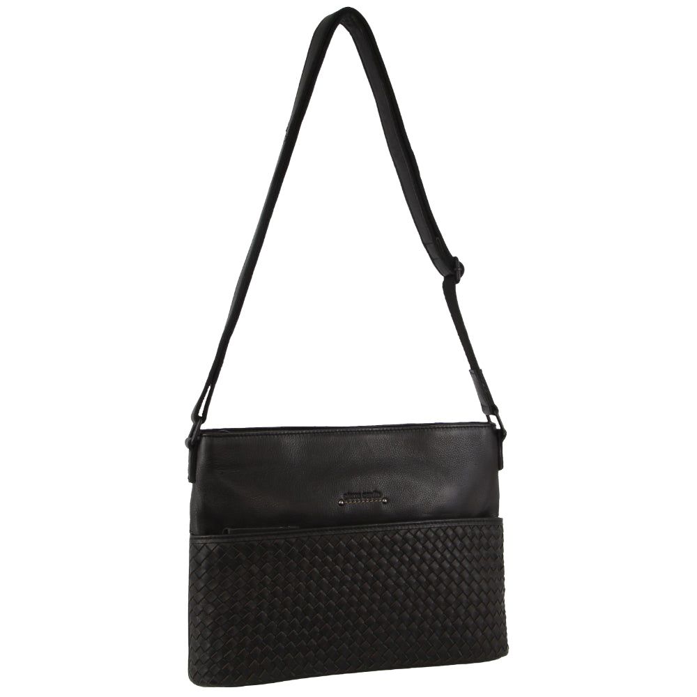 Bolsas Crossbody Pierre Cardin Leather Embossed Woven Cross-Body Bag Feminino Pretas | 0496-BKUNJ