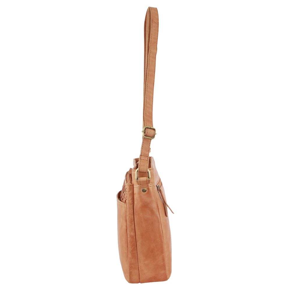 Bolsas Crossbody Pierre Cardin Leather Embossed Crossbody Bag Feminino Abricó | 9378-CMUBP