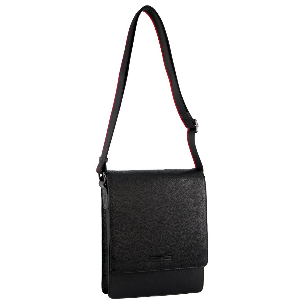 Bolsas Crossbody Pierre Cardin Leather Flap-over Cross-Body Bag Masculino Pretas | 1427-IOYWX