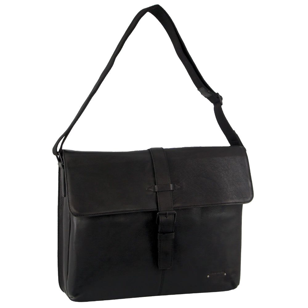 Bolsas Crossbody Pierre Cardin Leather Flap-over Computer Bag Feminino Pretas | 1357-XHLVT