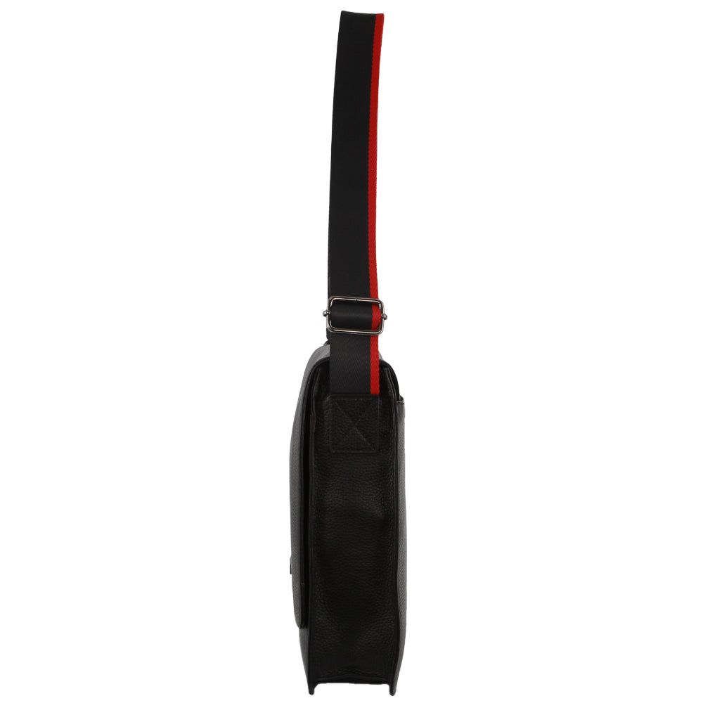 Bolsas Crossbody Pierre Cardin Leather Flap-over Computer Bag Masculino Pretas | 8256-JBWSH