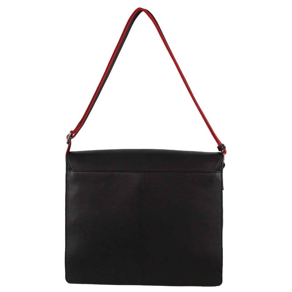 Bolsas Crossbody Pierre Cardin Leather Flap-over Computer Bag Masculino Pretas | 8256-JBWSH