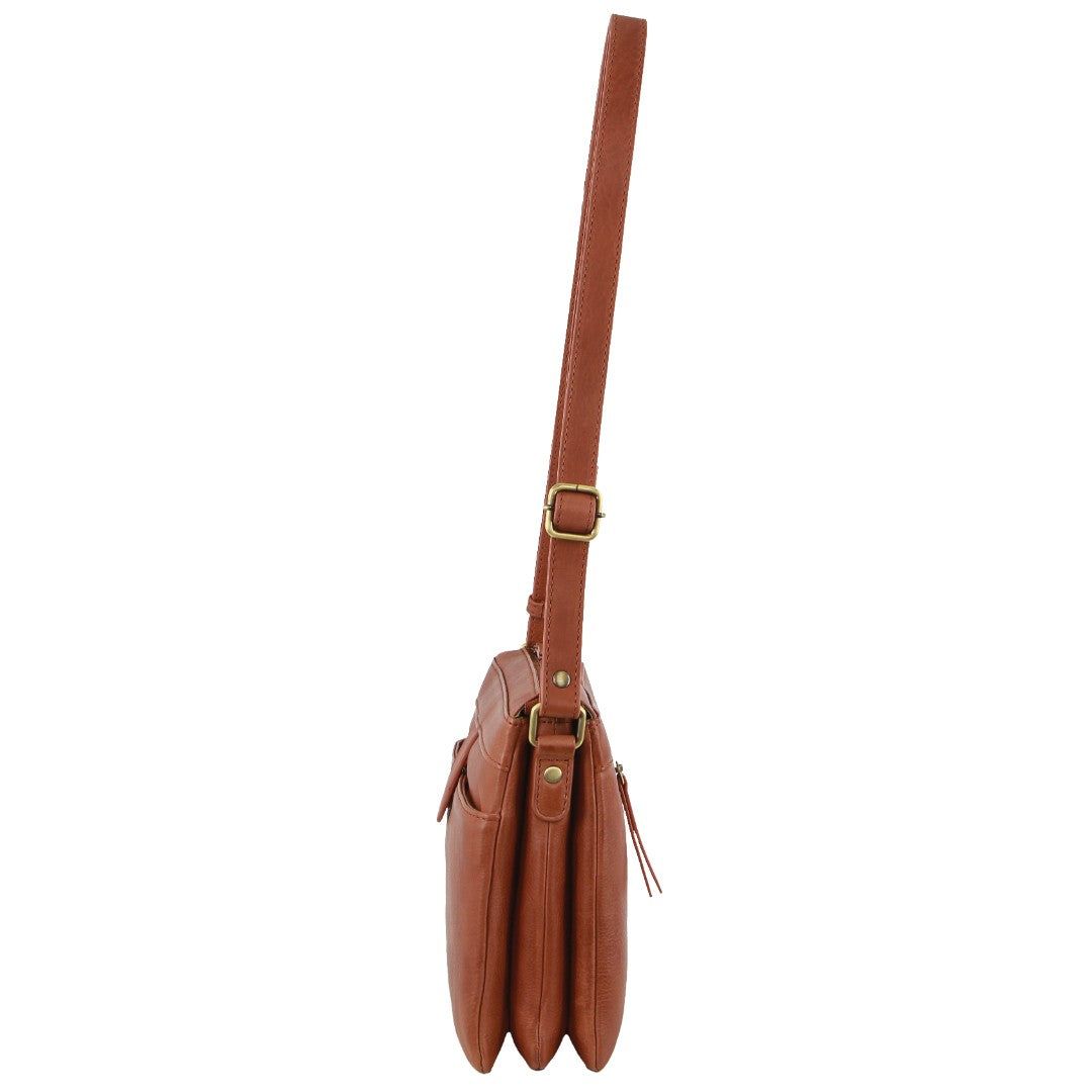Bolsas Crossbody Pierre Cardin Leather Layered Style Crossbody Bag Feminino Marrom | 2437-FVTWC