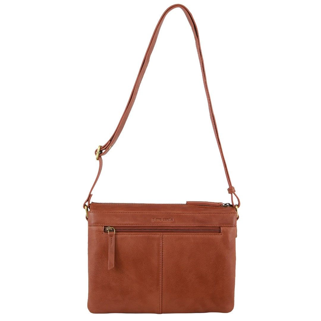 Bolsas Crossbody Pierre Cardin Leather Layered Style Crossbody Bag Feminino Marrom | 2437-FVTWC