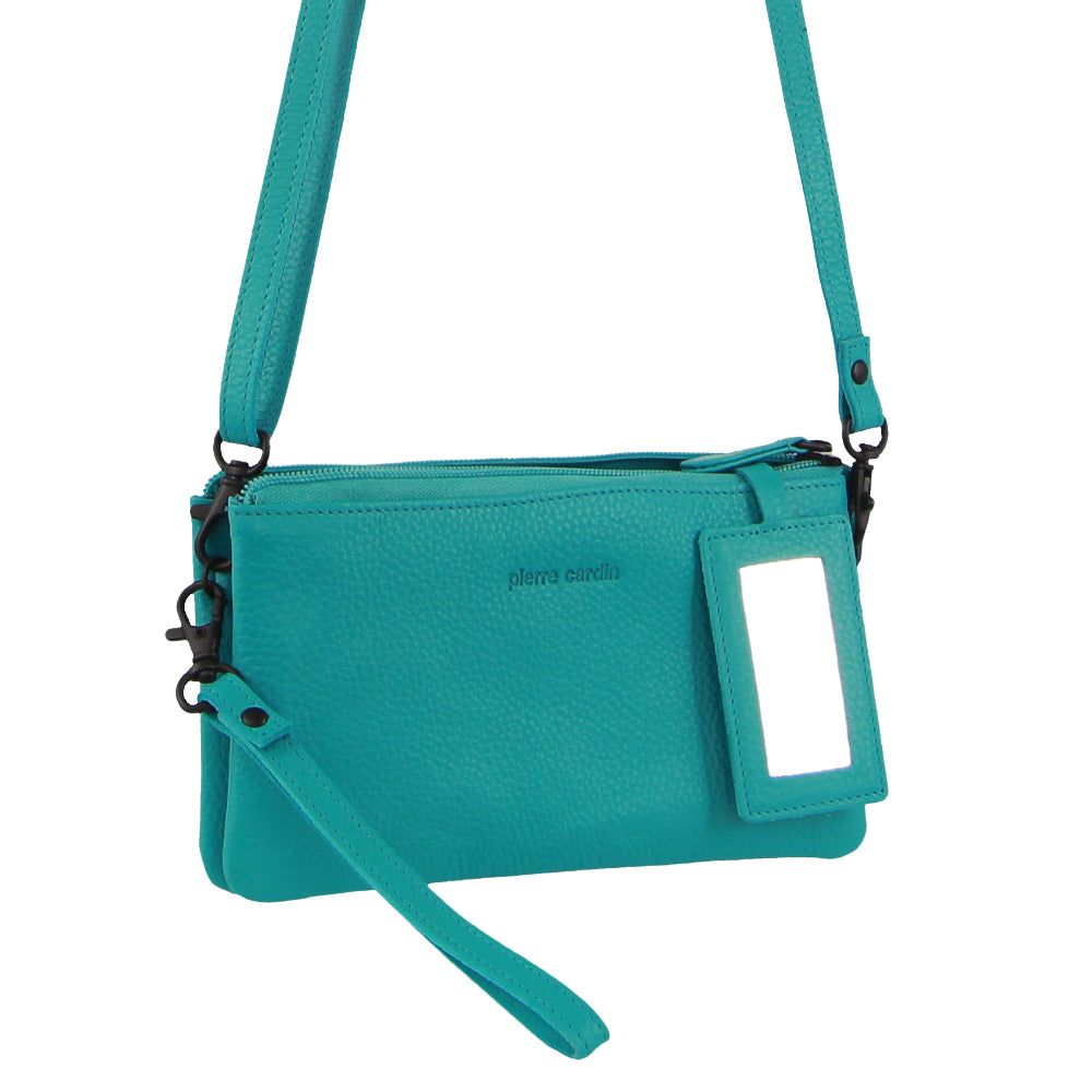 Bolsas Crossbody Pierre Cardin Leather Multiway Cross-Body Bag Feminino Turquesa | 8329-DCYAB