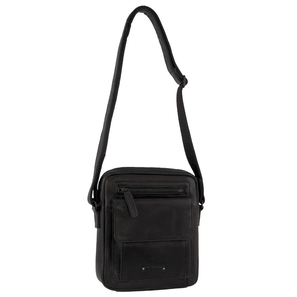 Bolsas Crossbody Pierre Cardin Leather Multi-Compartment Cross-Body Bag Masculino Pretas | 4523-IGTAF