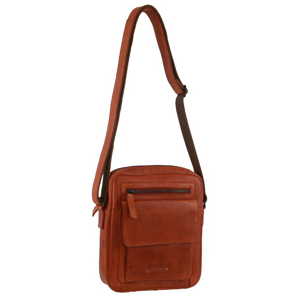 Bolsas Crossbody Pierre Cardin Leather Multi-Compartment Cross-Body Bag Masculino Marrom | 4319-DJPTB