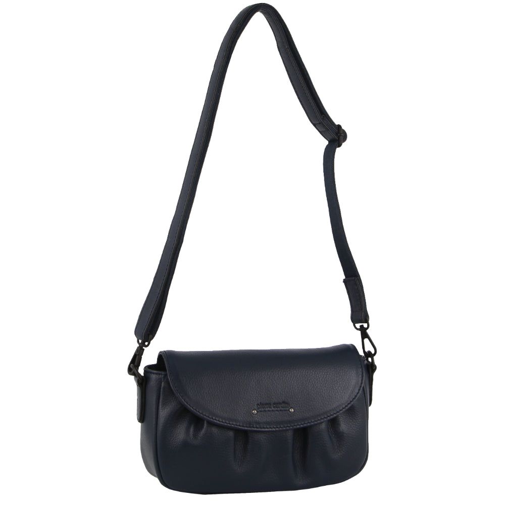 Bolsas Crossbody Pierre Cardin Leather Pleated Design Crossbody Bag Feminino Azul Marinho | 2387-NLHXR