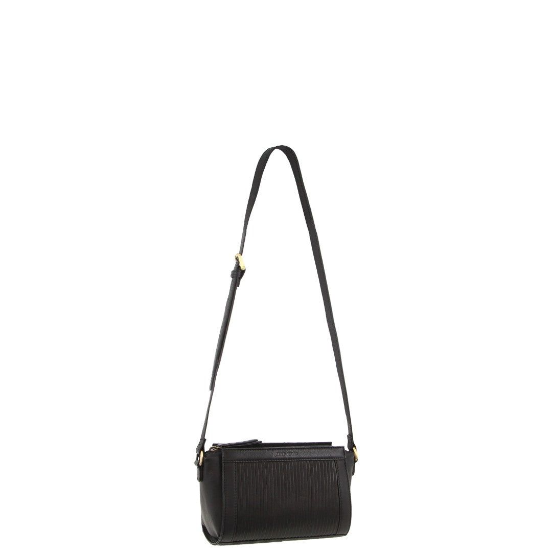 Bolsas Crossbody Pierre Cardin Leather Pleated Design Crossbody Bag Feminino Pretas | 2157-YXPAI