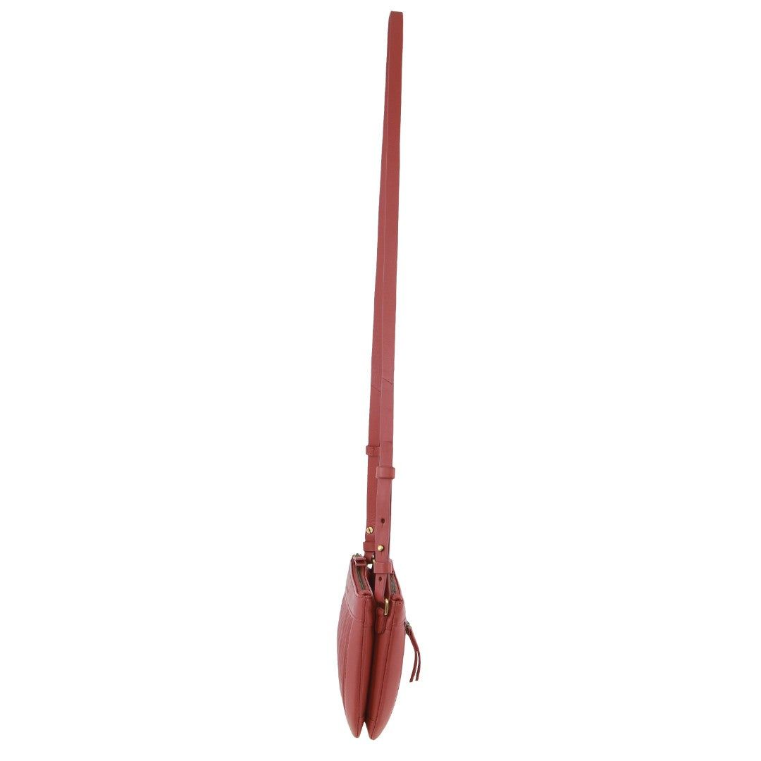Bolsas Crossbody Pierre Cardin Leather Pleated Design Crossbody Bag Feminino Marsala | 1763-RGULQ