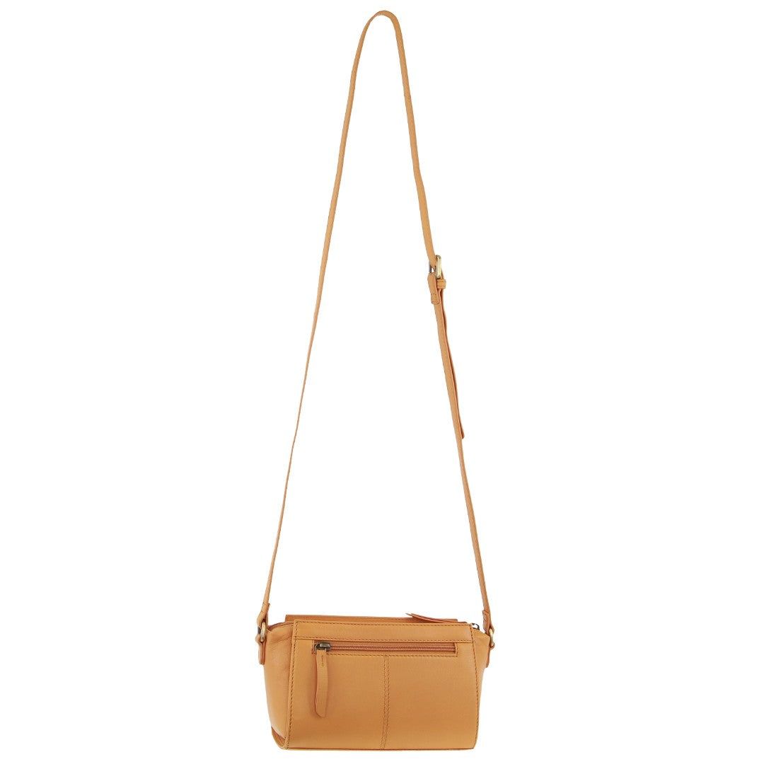 Bolsas Crossbody Pierre Cardin Leather Pleated Design Crossbody Bag Feminino Abricó | 9104-FTKHV