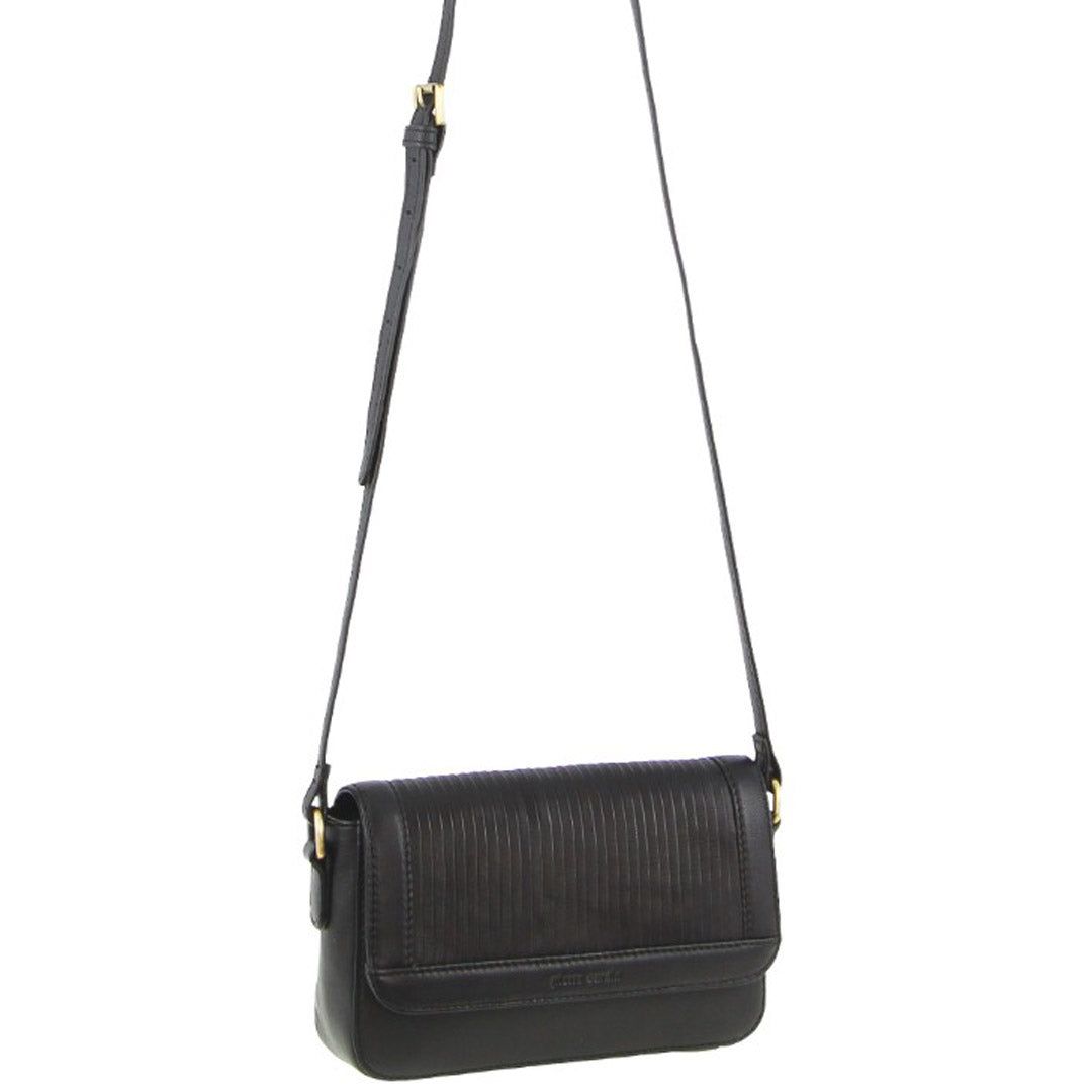 Bolsas Crossbody Pierre Cardin Leather Pleated Design Crossbody Bag Feminino Pretas | 6784-TUBVY