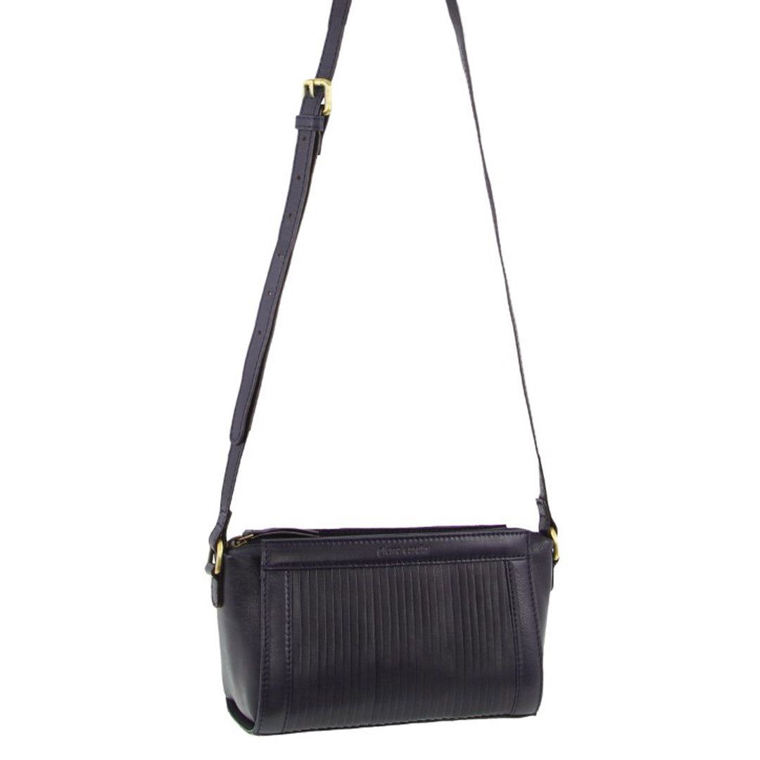 Bolsas Crossbody Pierre Cardin Leather Pleated Design Crossbody Bag Feminino Azul Marinho | 4917-EWPZV