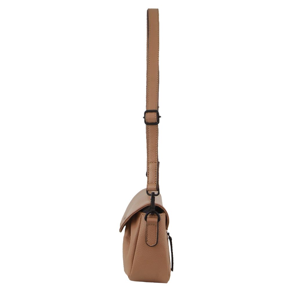 Bolsas Crossbody Pierre Cardin Leather Pleated Design Crossbody Bag Feminino Luz Marrom | 4180-PWIBC