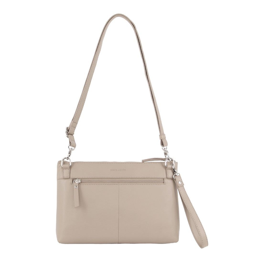 Bolsas Crossbody Pierre Cardin Leather Stitch-design Cross-body Bag Feminino Bege | 1870-UJDOM