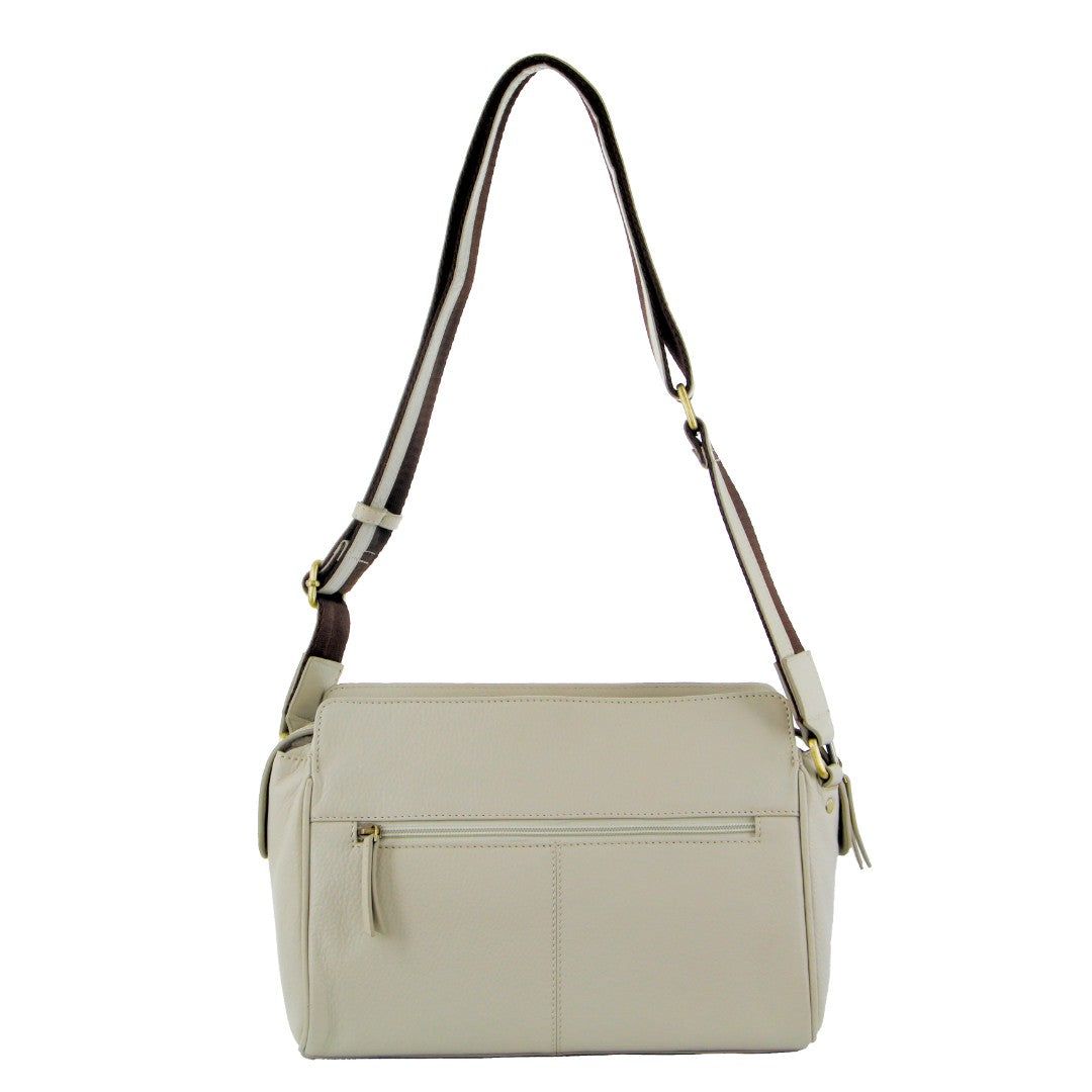 Bolsas Crossbody Pierre Cardin Leather Stitch-design Cross-body Bag Feminino Bege | 9043-XLFCY
