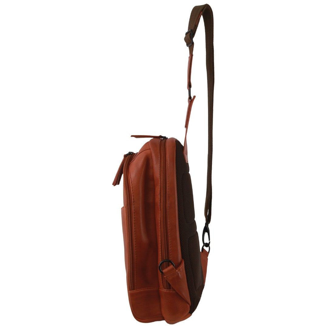 Bolsas Crossbody Pierre Cardin Leather Sling Bag Masculino Marrom | 0237-HNUAC