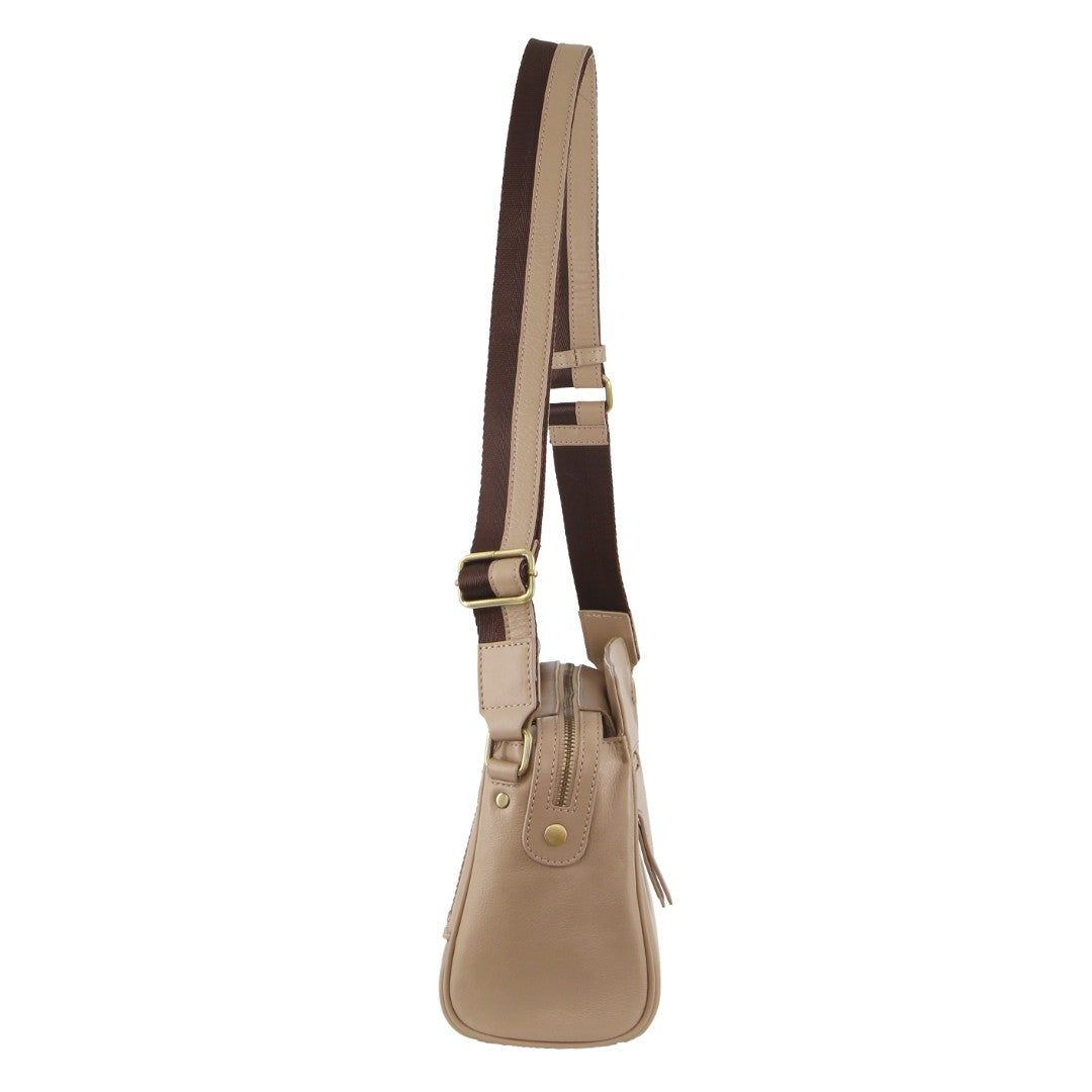 Bolsas Crossbody Pierre Cardin Leather Stitch-design Cross-body Bag Feminino Douradas | 0137-KULCG