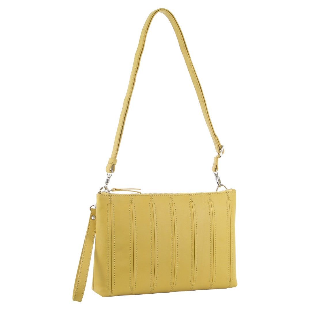Bolsas Crossbody Pierre Cardin Leather Stitch-design Cross-body Bag Feminino Amarelas | 8970-IDENL