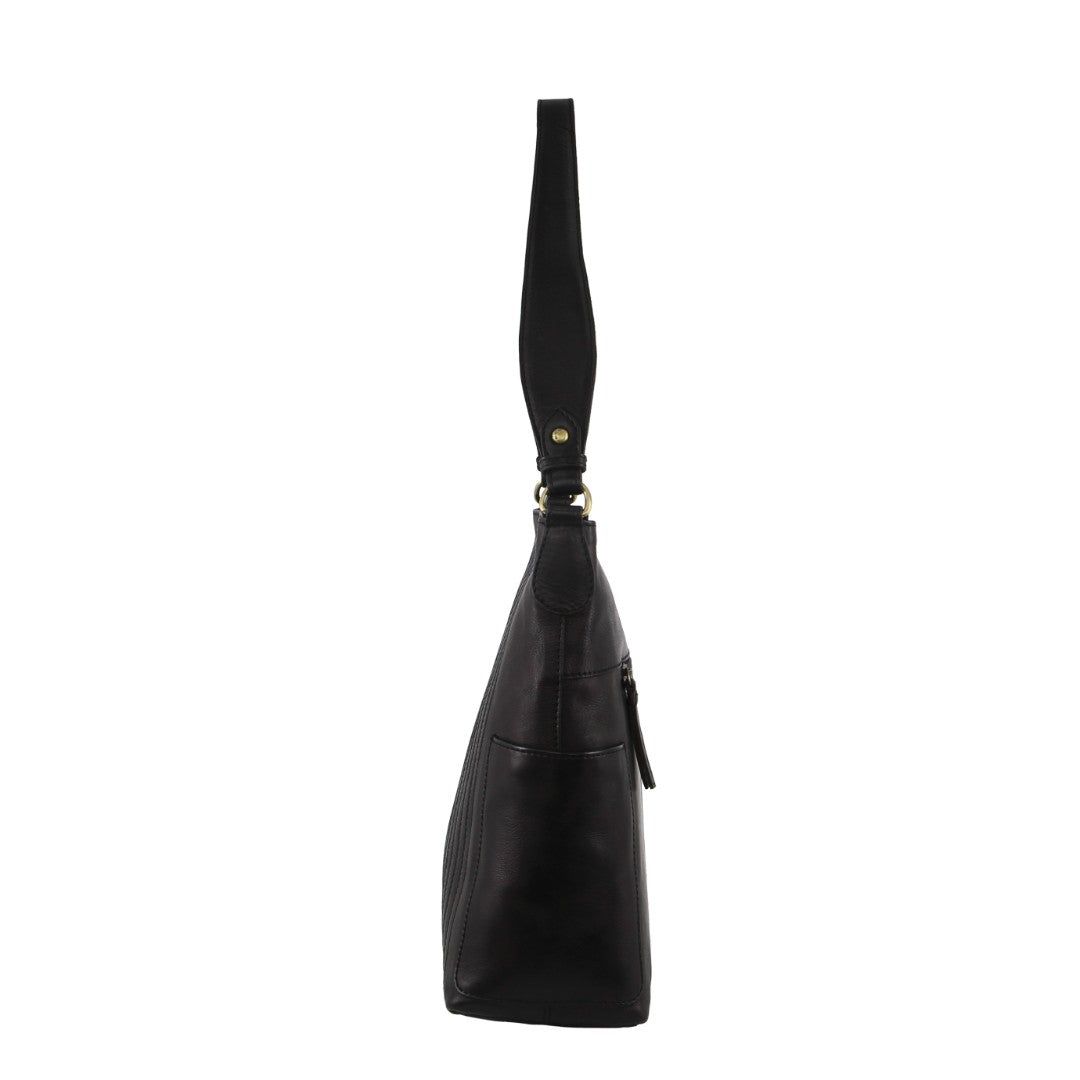 Bolsas Crossbody Pierre Cardin Leather Stitch-design Hobo Bag Feminino Pretas | 8124-WQTCA