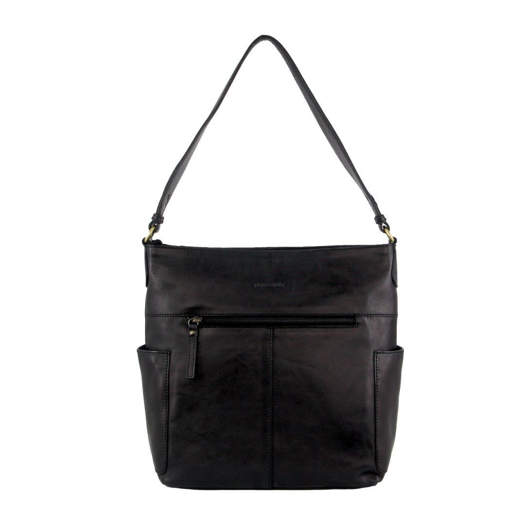 Bolsas Crossbody Pierre Cardin Leather Stitch-design Hobo Bag Feminino Pretas | 8124-WQTCA
