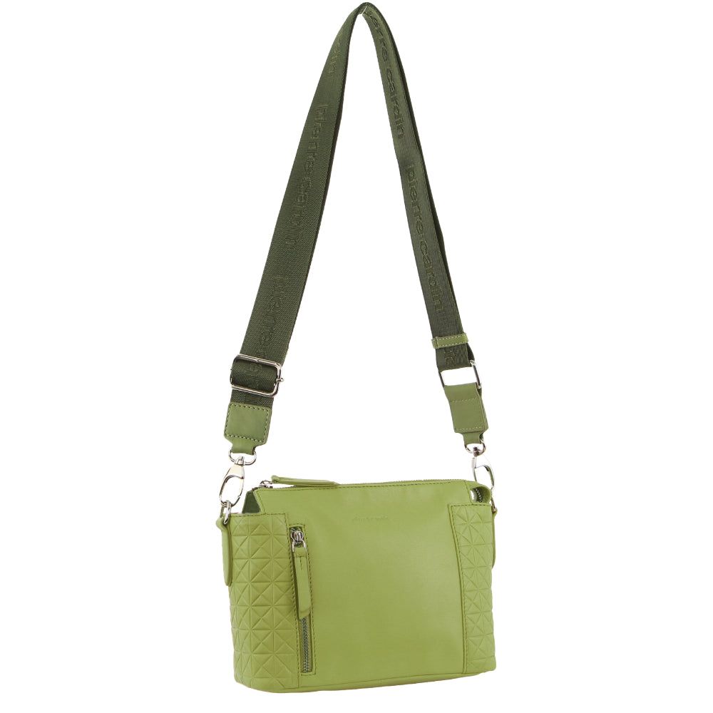 Bolsas Crossbody Pierre Cardin Leather Square Crossbody Bag Feminino Leaf | 7520-HLVFB