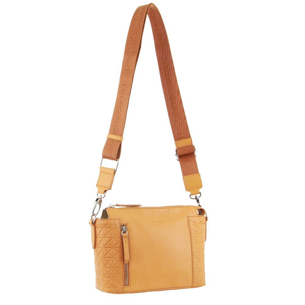Bolsas Crossbody Pierre Cardin Leather Square Crossbody Bag Feminino Abricó | 5146-TEPVO