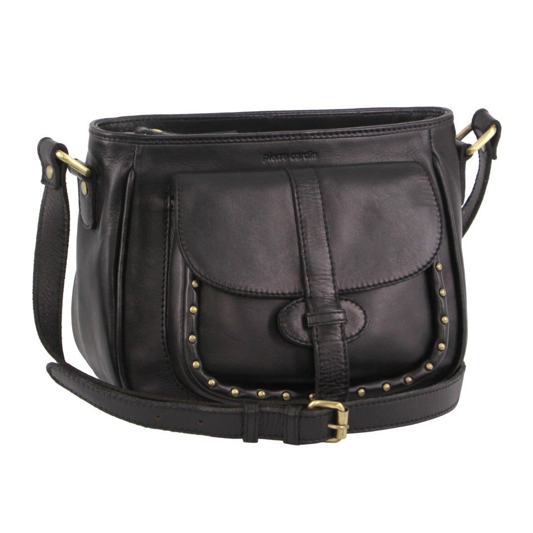 Bolsas Crossbody Pierre Cardin Leather Stud Detail Cross-body Bag Feminino Pretas | 9462-QOVBY