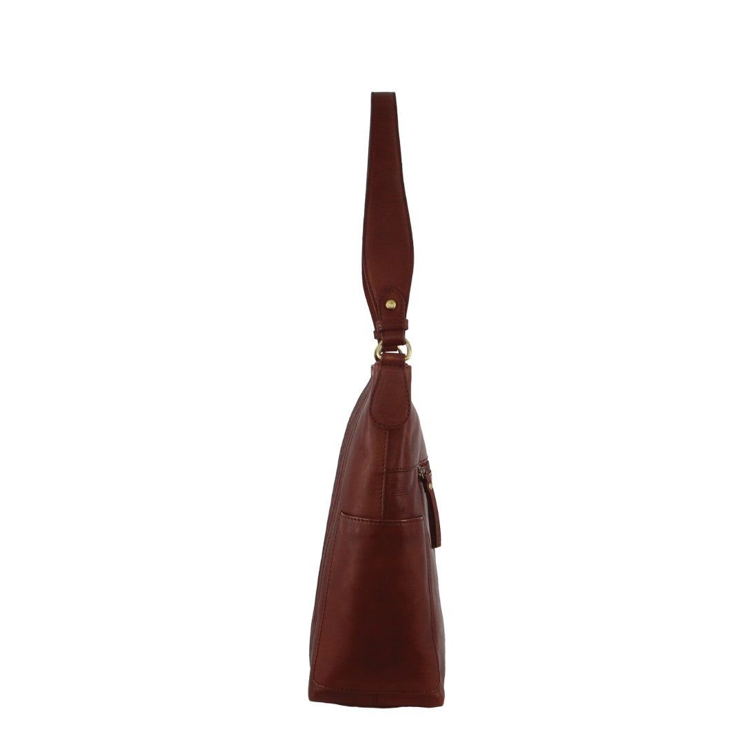 Bolsas Crossbody Pierre Cardin Leather Stitch-design Hobo Bag Feminino Marrom | 4376-TROWL