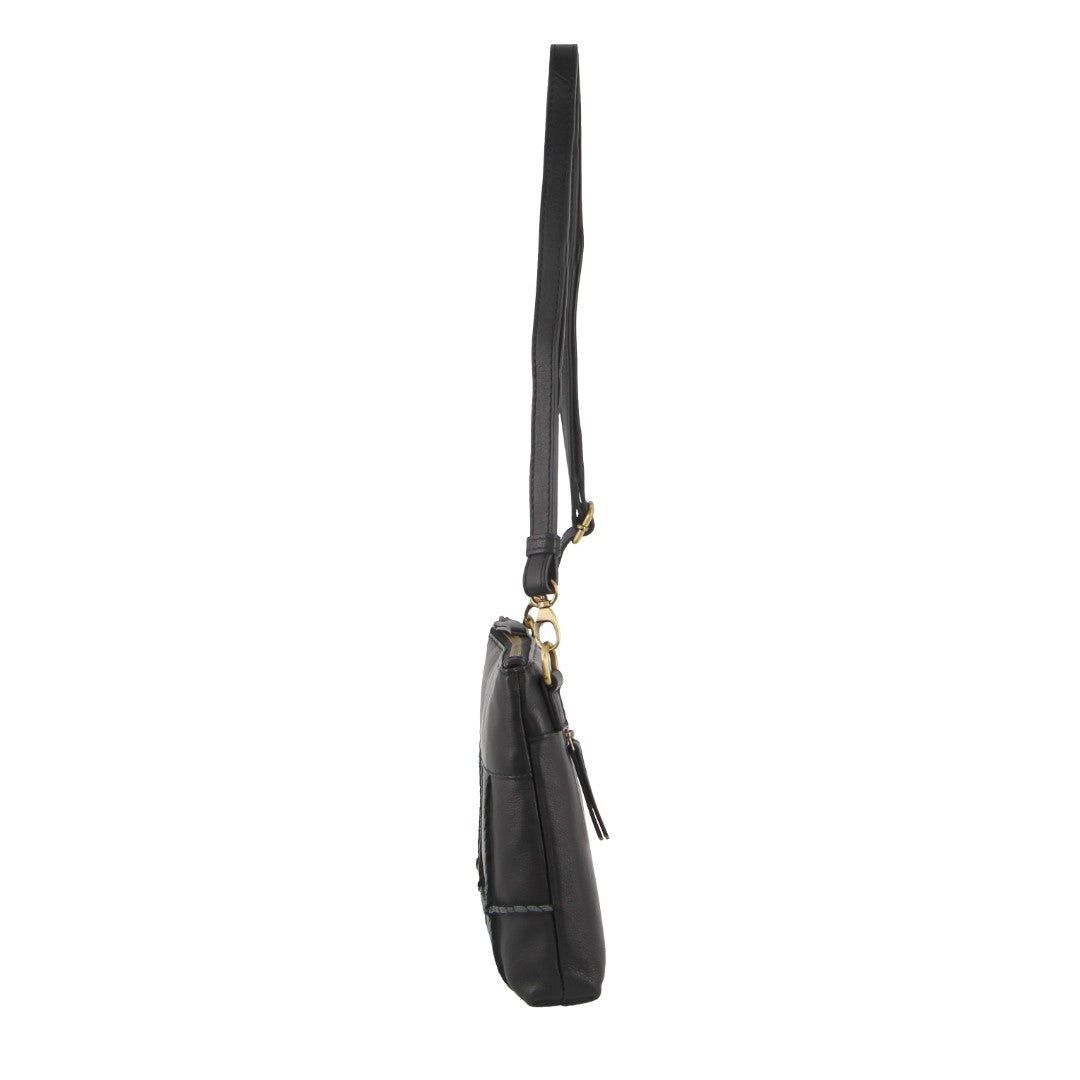Bolsas Crossbody Pierre Cardin Leather Stitch-design Cross-body Bag Feminino Pretas | 3684-WGXKC