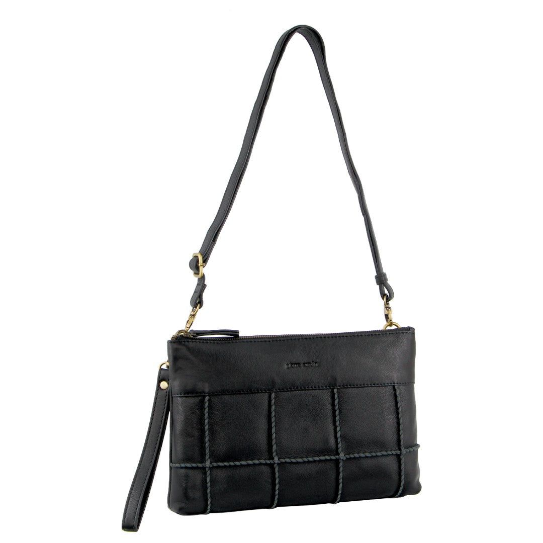 Bolsas Crossbody Pierre Cardin Leather Stitch-design Cross-body Bag Feminino Pretas | 3684-WGXKC