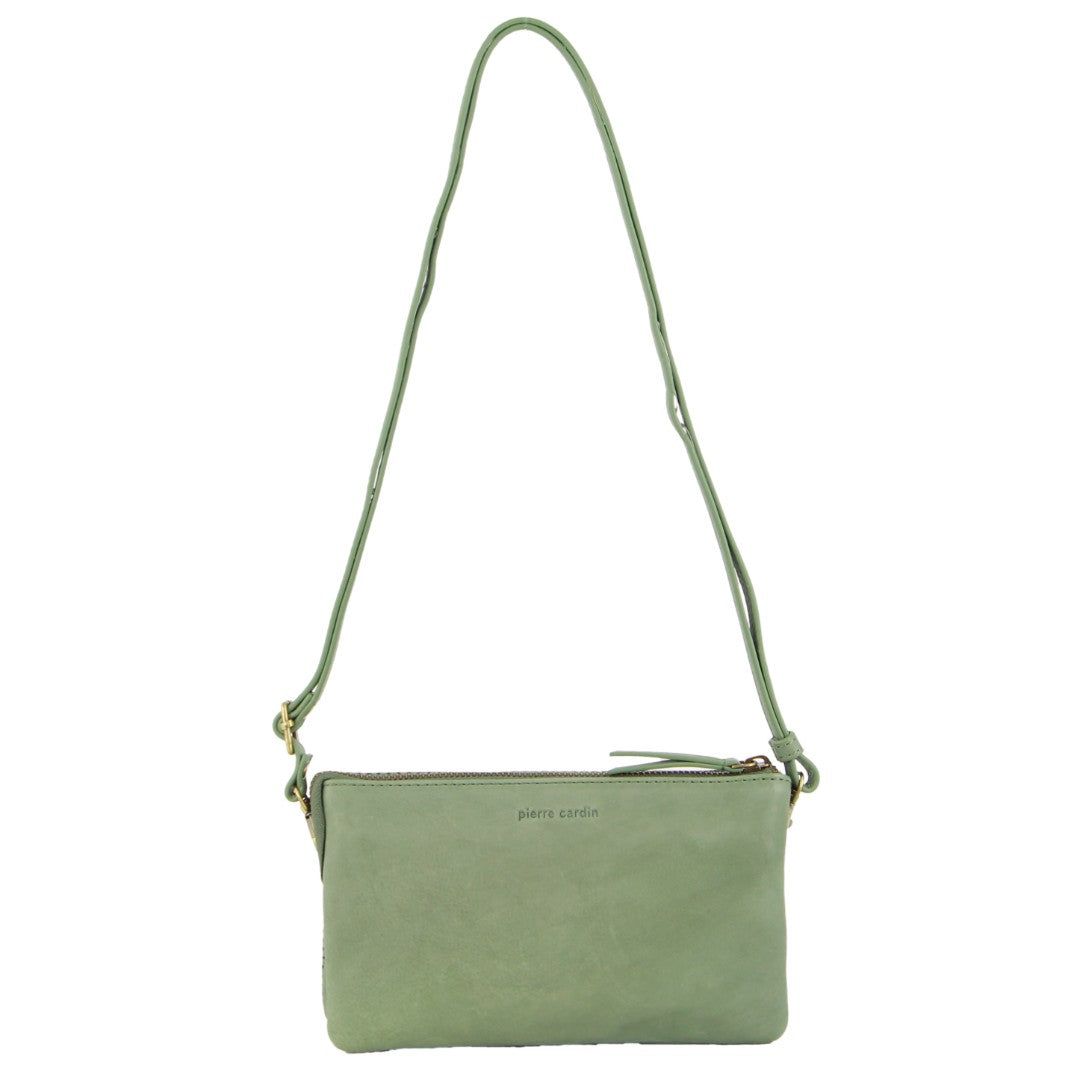 Bolsas Crossbody Pierre Cardin Leather Textured Crossbody Clutch Bag Feminino Verde Oliva | 0875-OCKJD