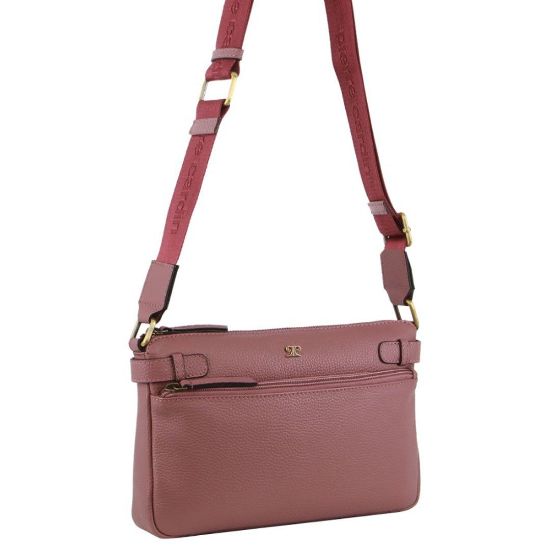 Bolsas Crossbody Pierre Cardin Leather Webbing Strap Handbag Feminino Rosa | 7596-PMRZB