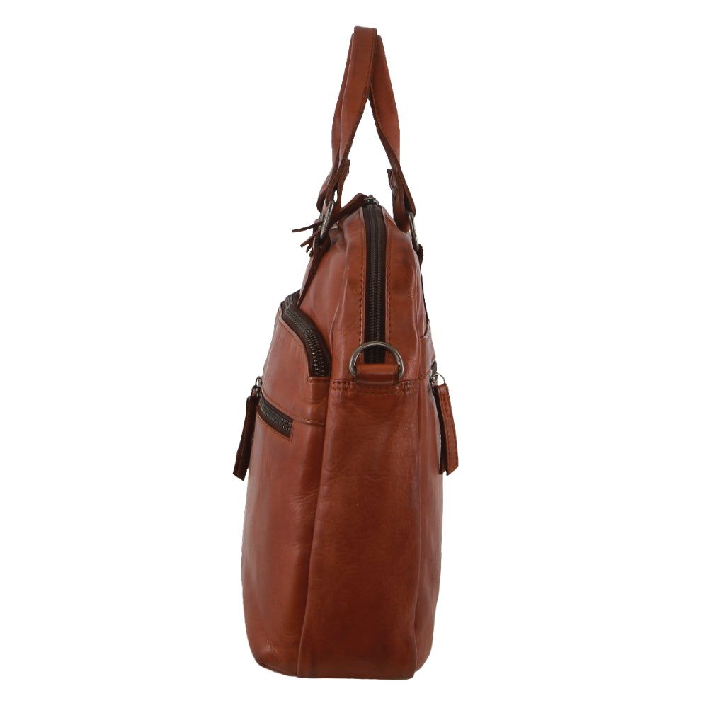 Bolsas Crossbody Pierre Cardin Multi-Compartment Leather Computer Bag Masculino Marrom | 3104-KMDLF