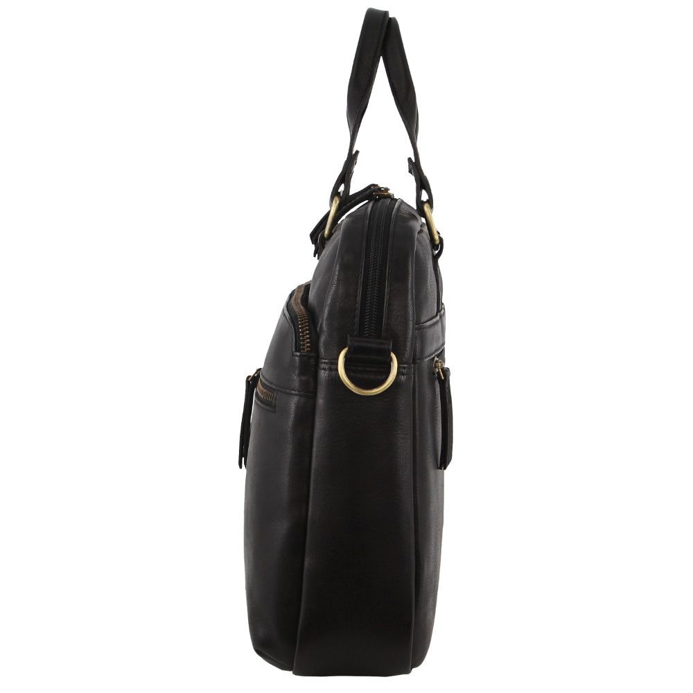 Bolsas Crossbody Pierre Cardin Multi-Compartment Leather Computer Bag Masculino Pretas | 8412-VRZHU