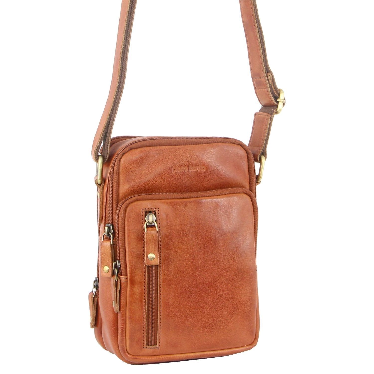 Bolsas Crossbody Pierre Cardin Rustic Leather Cross-Body Bag Masculino Marrom | 5462-ZUDVB