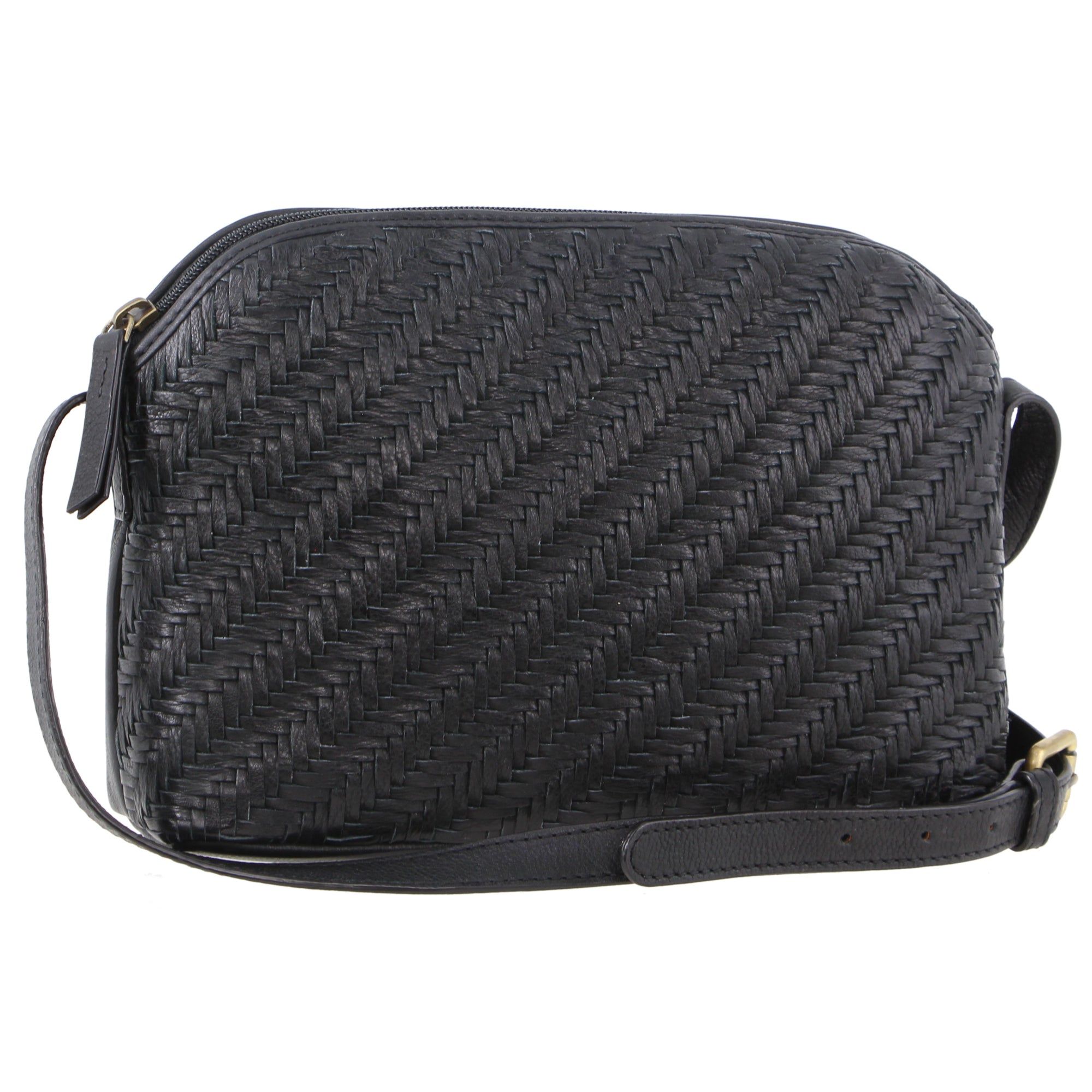 Bolsas Crossbody Pierre Cardin Woven Embossed Leather Cross-Body Bag Feminino Pretas | 0176-RIXYL