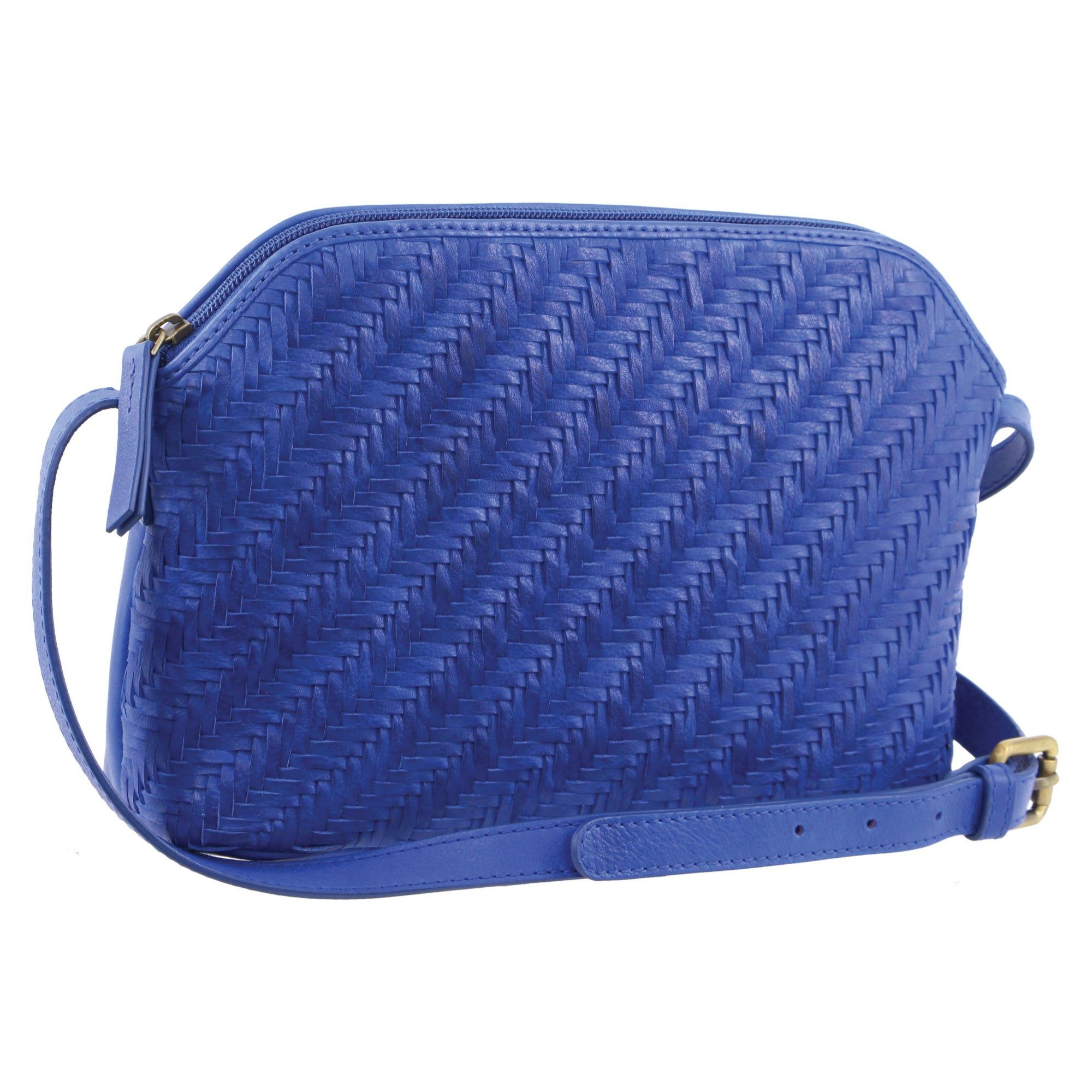 Bolsas Crossbody Pierre Cardin Woven Embossed Leather Cross-Body Bag Feminino Azul Marinho | 4720-TPRNG