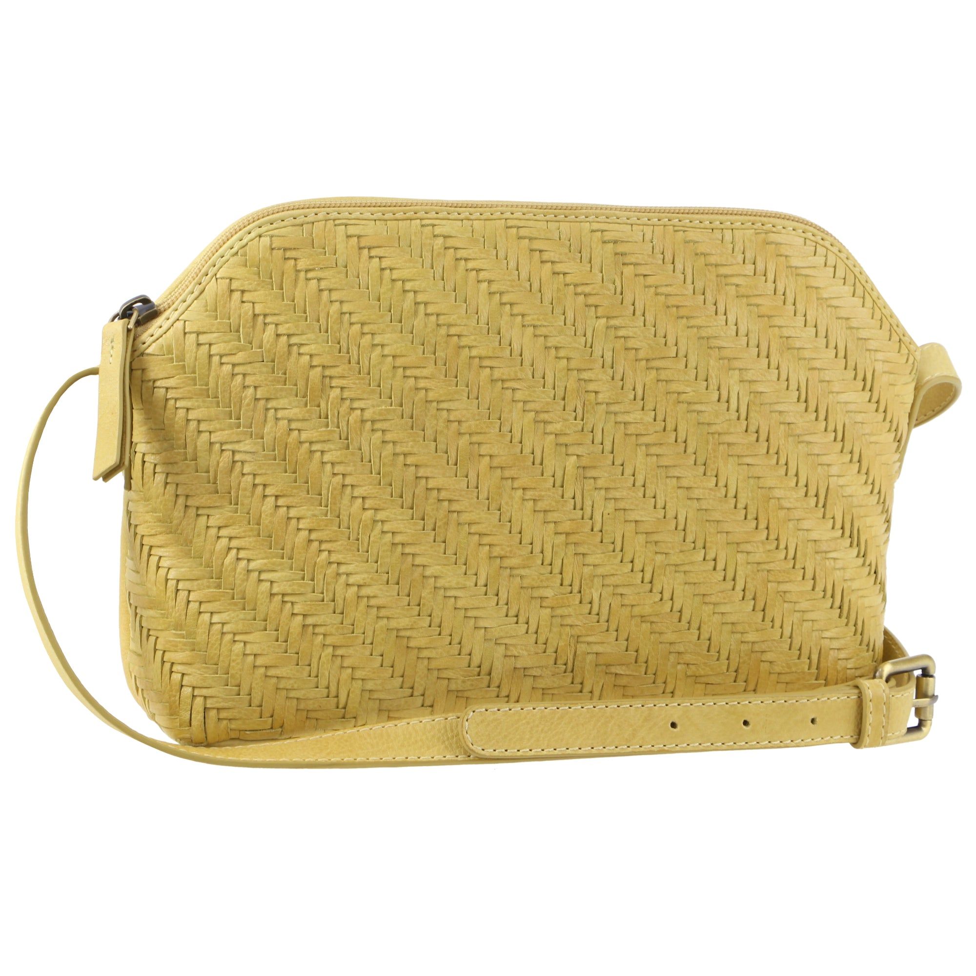 Bolsas Crossbody Pierre Cardin Woven Embossed Leather Cross-Body Bag Feminino Amarelas | 3679-DIEKY