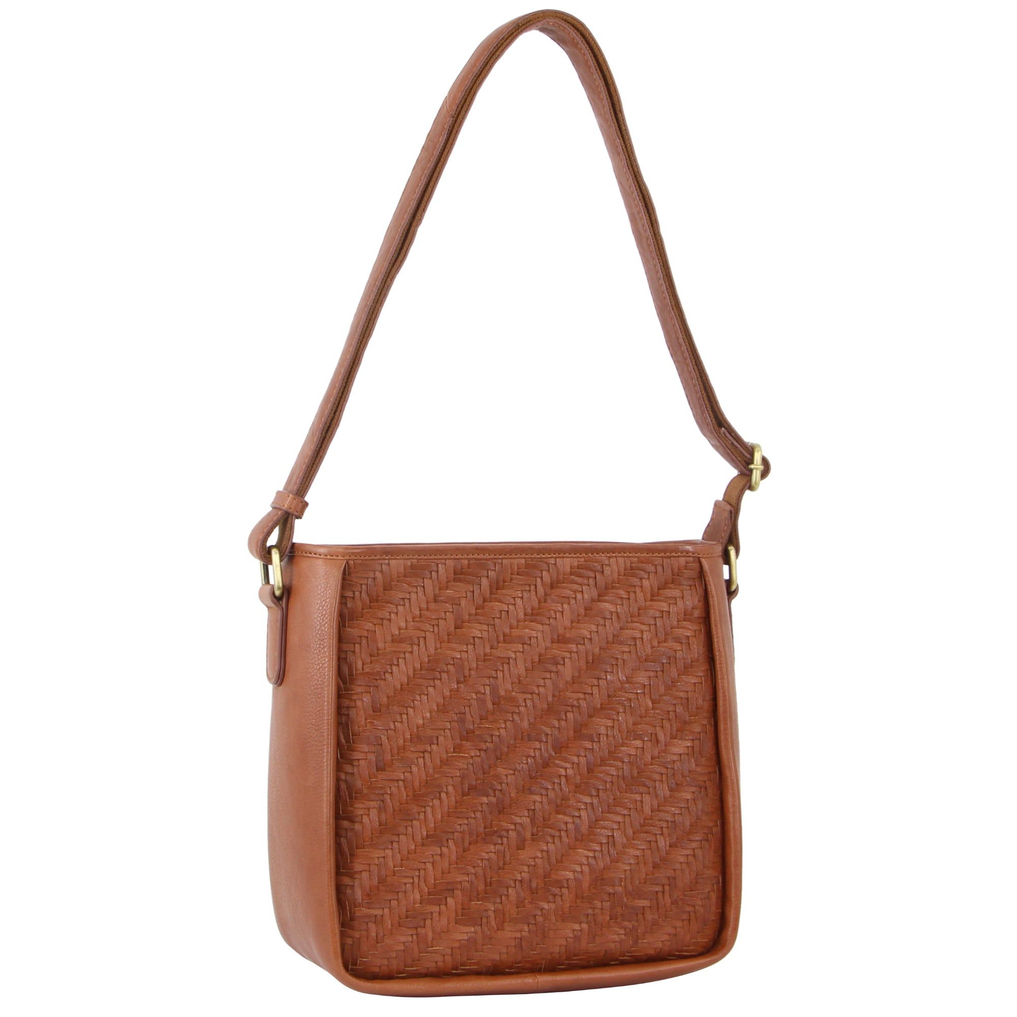 Bolsas Crossbody Pierre Cardin Woven Embossed Leather Cross-Body Bag Feminino Marrom | 3591-FINAV