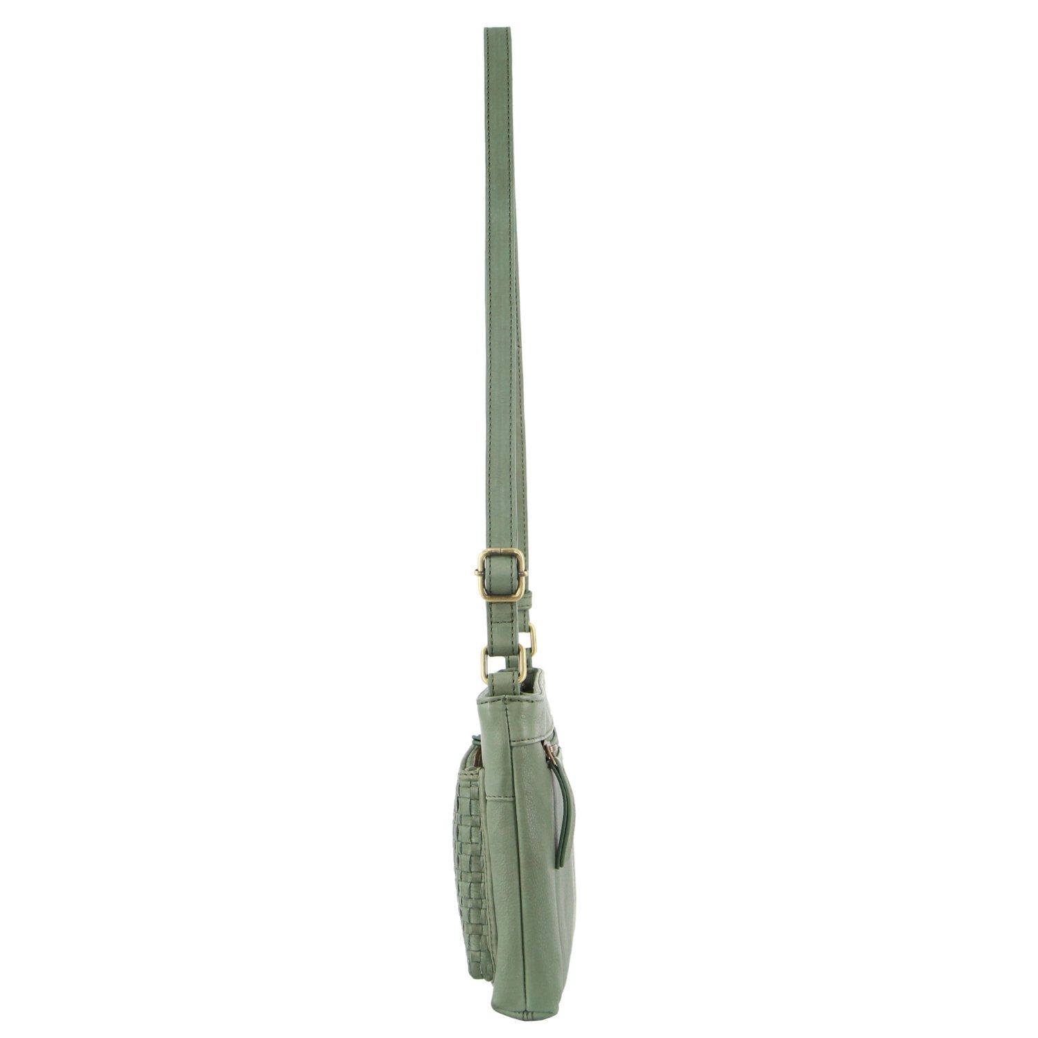 Bolsas Crossbody Pierre Cardin Woven Leather Blazer Bag Feminino Verdes | 1263-LVKOI