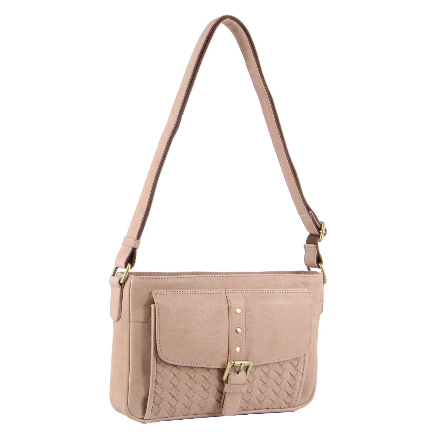 Bolsas Crossbody Pierre Cardin Woven Leather Cross-Body Bag Feminino Rosa | 4065-MOSQE