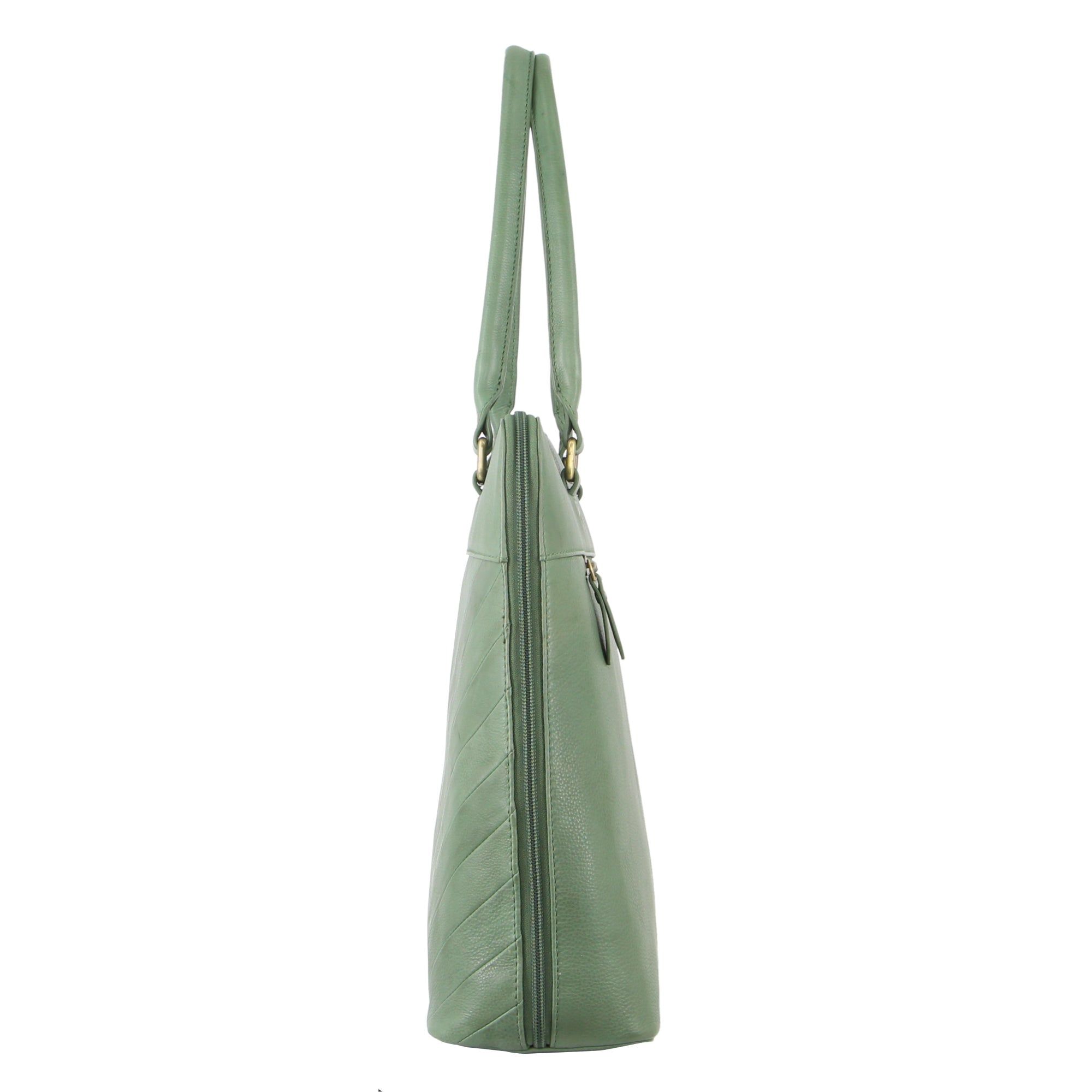 Bolsas de Negócios Pierre Cardin Herringbone Leather Large Business Bag Feminino Verdes | 4392-HXVLU