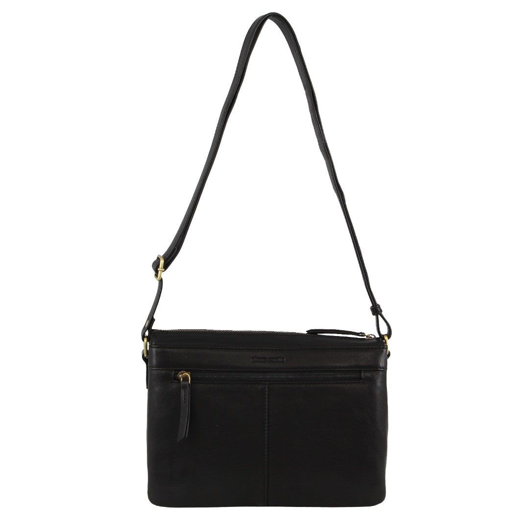 Bolsas de Negócios Pierre Cardin Leather Layered Style Crossbody Bag Feminino Pretas | 3259-CDFKJ