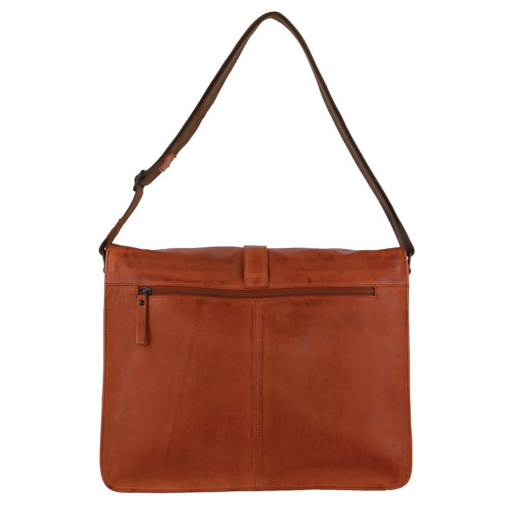 Business Computer Bags Pierre Cardin Leather Flap-over Computer Bag Masculino Marrom | 8497-UGBVL