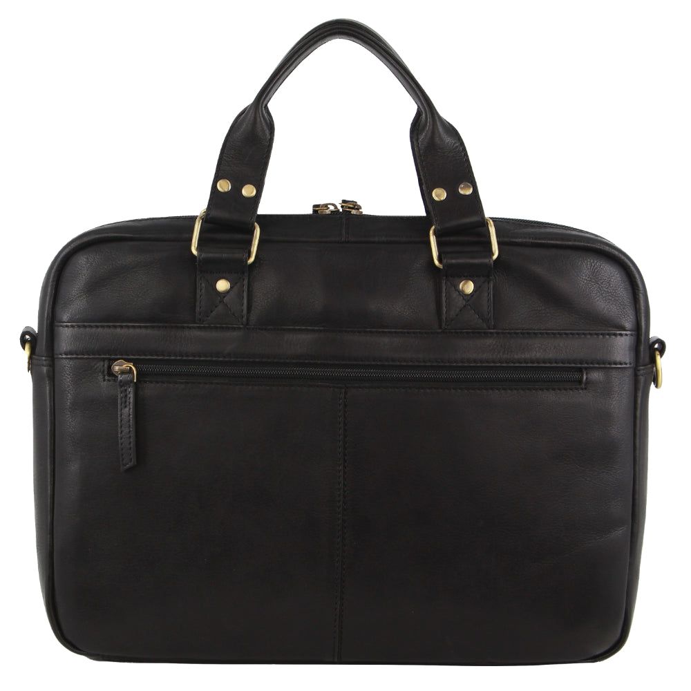 Business Computer Bags Pierre Cardin Multi-Compartment Leather Computer Bag Masculino Pretas | 2541-ROPXB