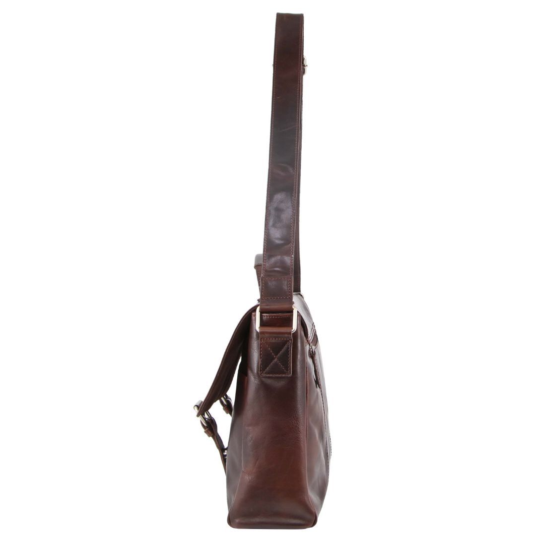 Business Computer Bags Pierre Cardin Rustic Leather Computer Bag Masculino Chocolate Escuro | 8625-OLPXK