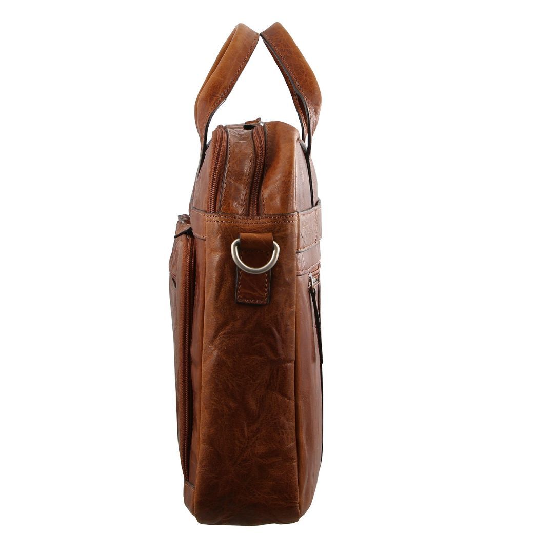 Business Computer Bags Pierre Cardin Rustic Leather Computer Business Bag Masculino Marrom | 9652-UYLRX