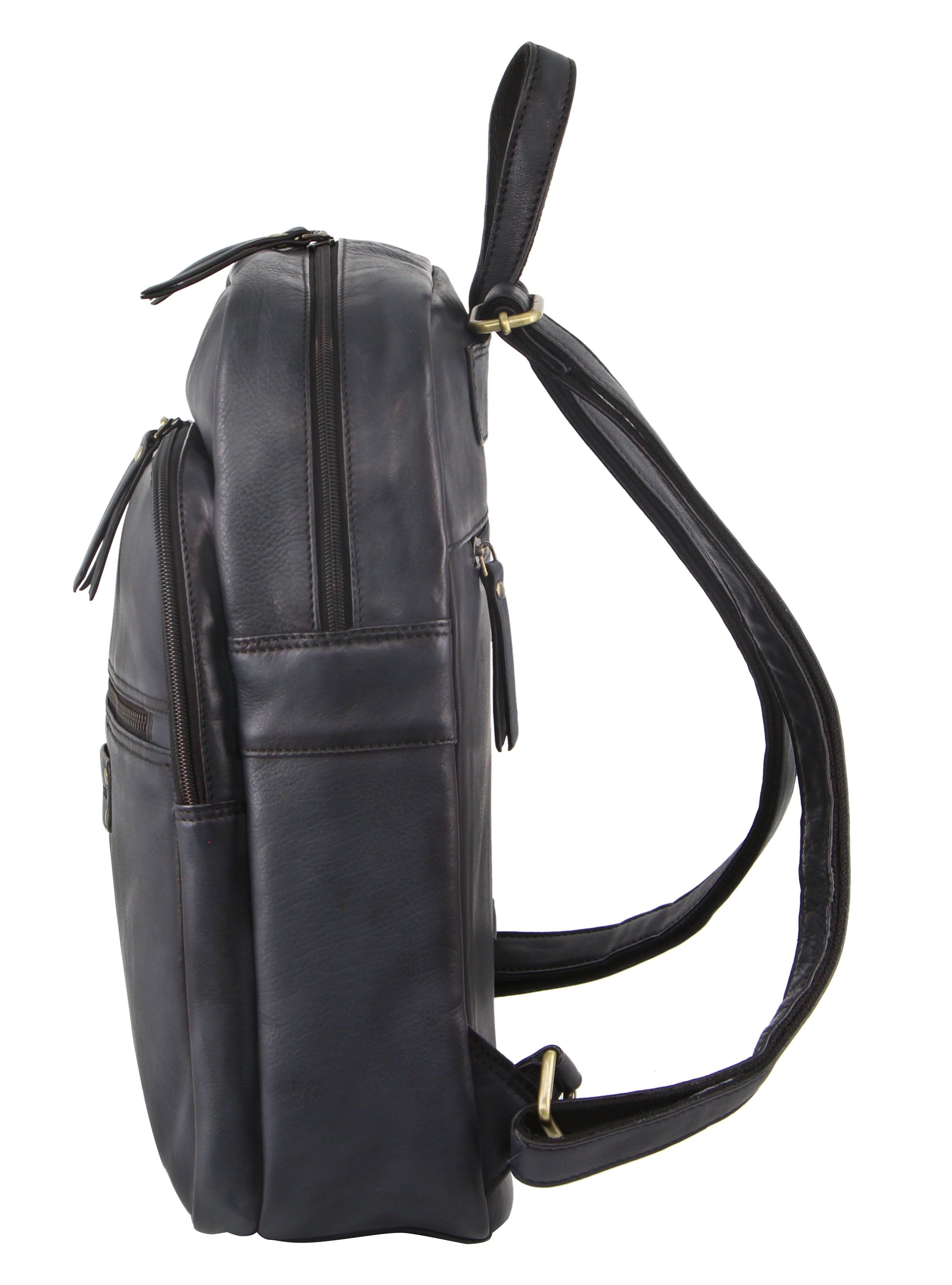 Business Computer Bags Pierre Cardin Vintage Leather Laptop Backpack Masculino Pretas | 7958-AVCPK