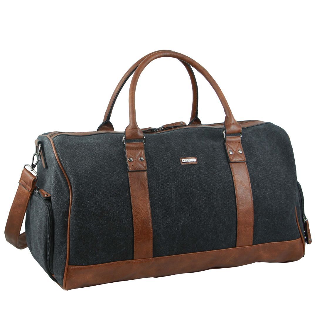 Canvas Bags Pierre Cardin Canvas Overnight Duffle Bag Masculino Pretas | 9148-EITMS